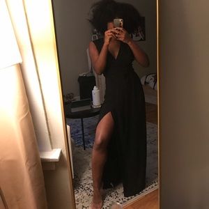 American Apparel black crepe wrap dress